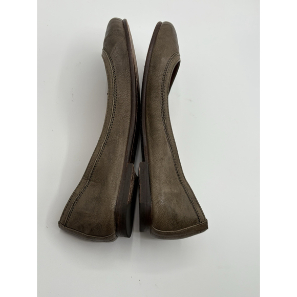 Frye Carson Ballet Flats Women's 9 Brown Leather Slip On Distressed Grey - Picture 7 of 12